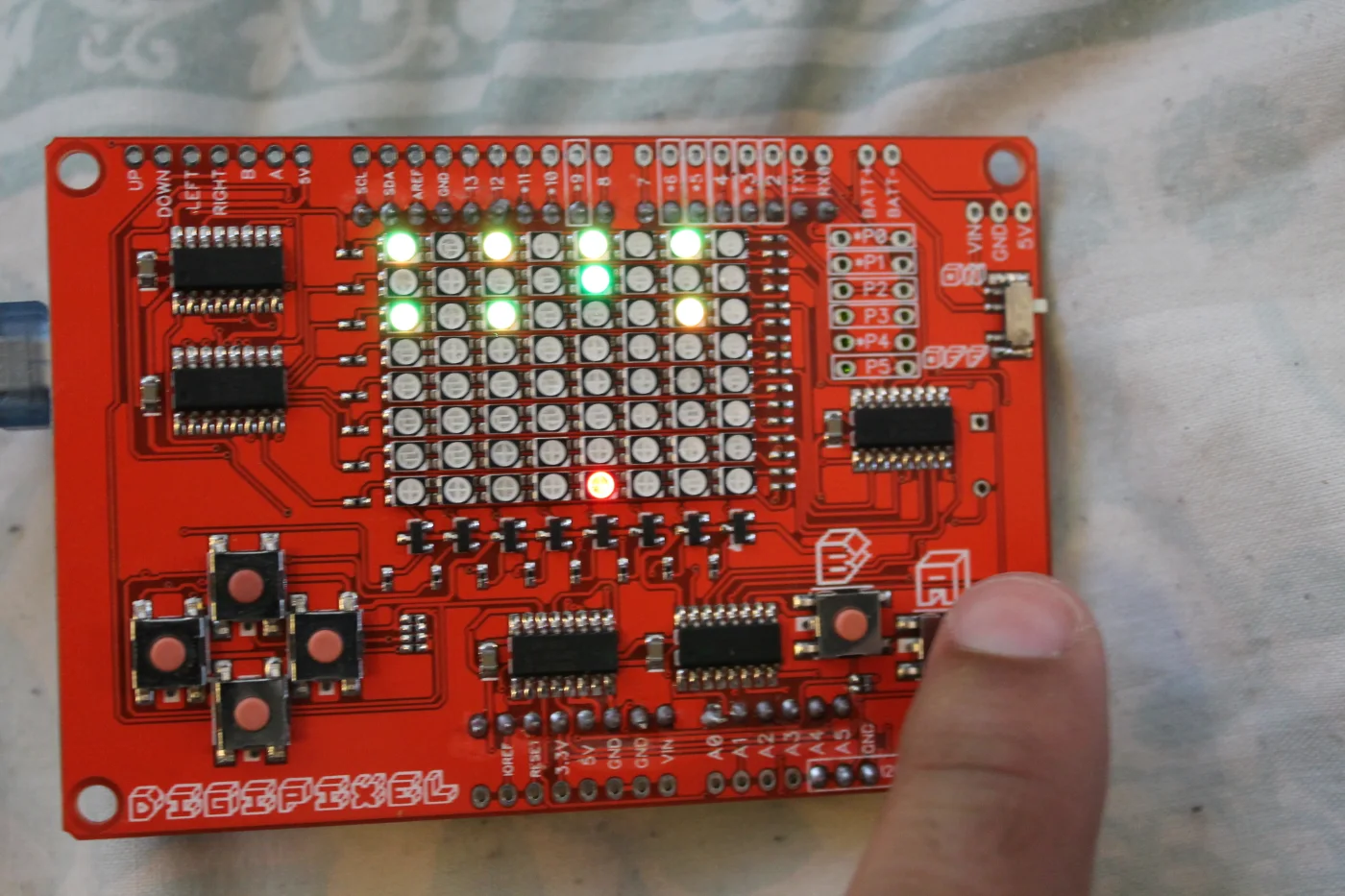 Digi Invaders on the LED shield, photo 2