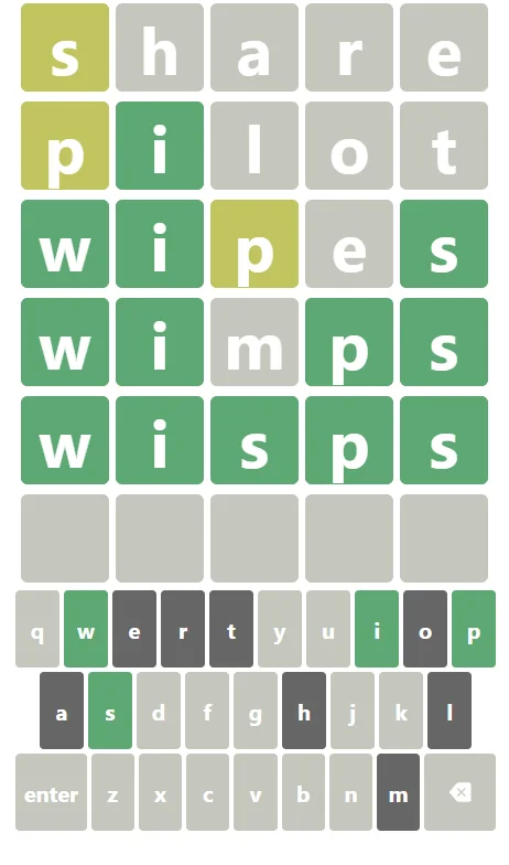 Wordle clone board