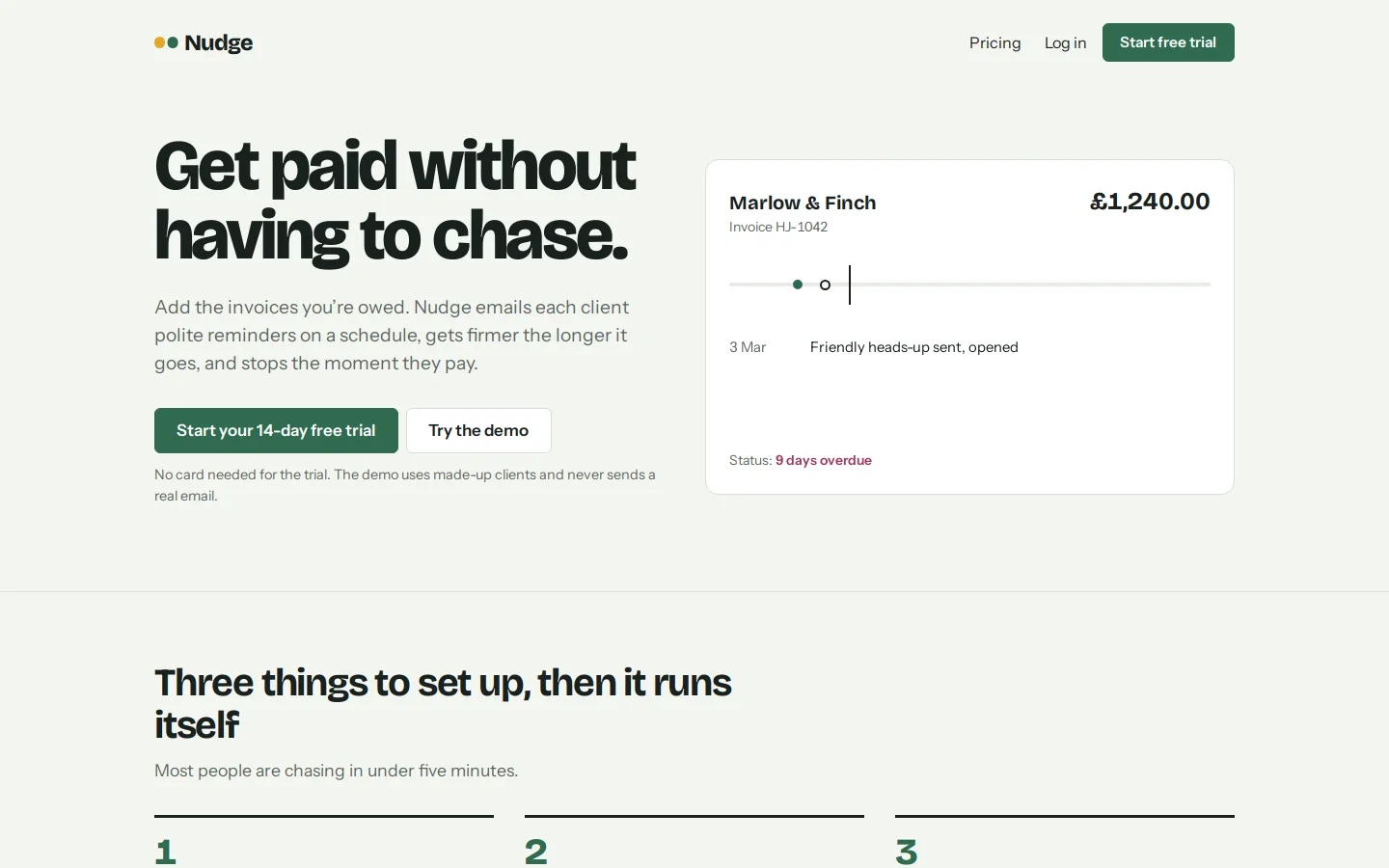 Nudge landing page