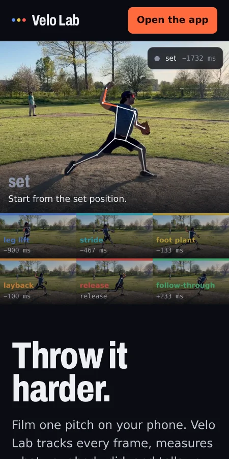 Velo Lab on a phone