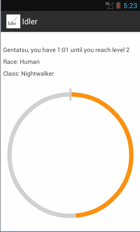 Idler level screen